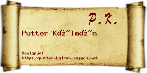 Putter Kálmán névjegykártya